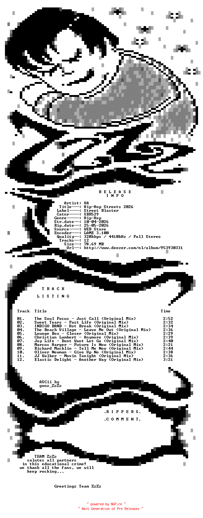 NFO for the release VA_-_Hip-Hop_Streets_2026-(SBR529)-WEB-2026-ZzZz by ZzZz