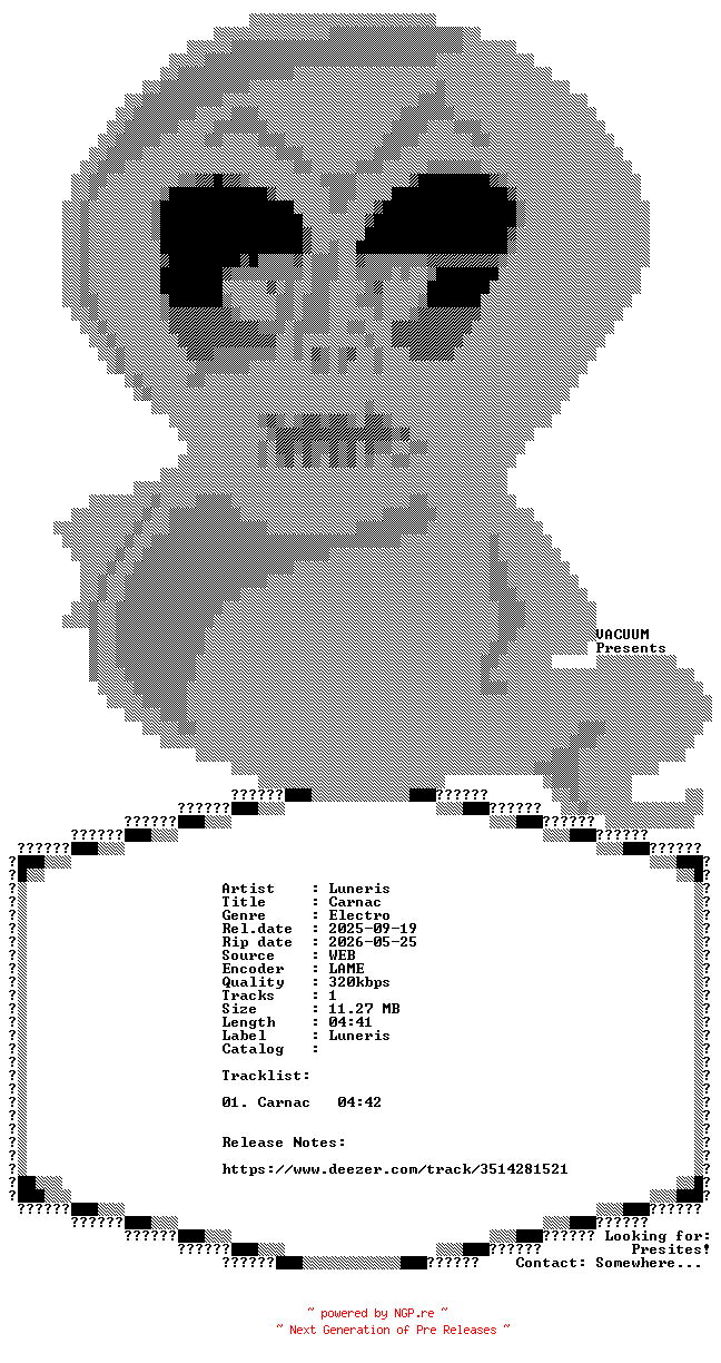 NFO for the release Luneris-Carnac-SINGLE-WEB-2025-VCM by VCM