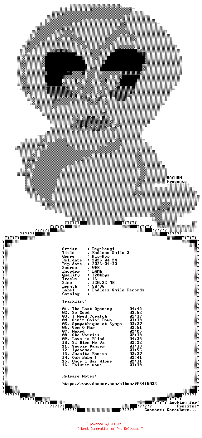 NFO for the release Degiheugi-Endless_Smile_2-WEB-2026-VCM by VCM