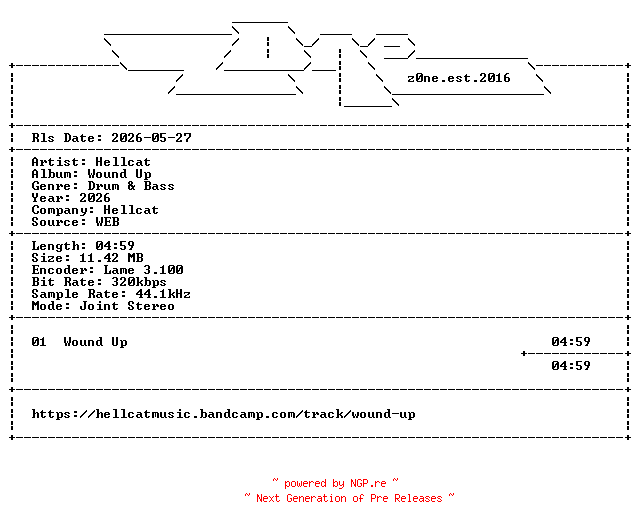 NFO for the release Hellcat-Wound_Up-SINGLE-WEB-2026-z0ne by z0ne