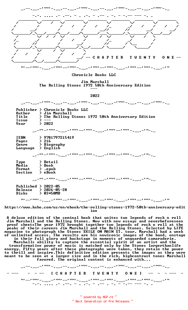 NFO for the release Jim.Marshall.-.The.Rolling.Stones.1972.50th.Anniversary.Edition.2022.RETAIL.EPUB.eBook-CTO by CTO