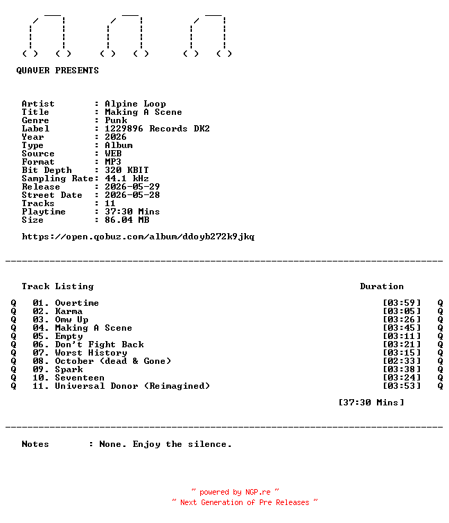 NFO for the release Alpine_Loop-Making_A_Scene-WEB-2026-QUAVER by QUAVER