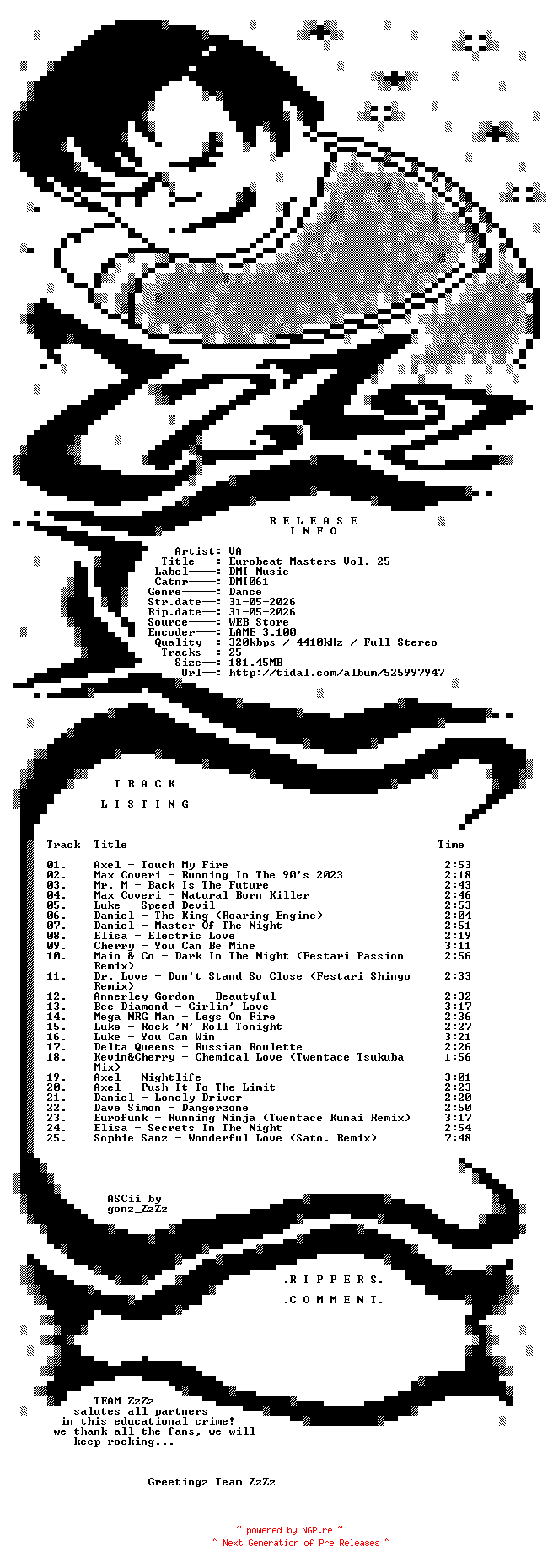 NFO for the release VA_-_Eurobeat_Masters_Vol_25-(DMI061)-WEB-2026-ZzZz by ZzZz