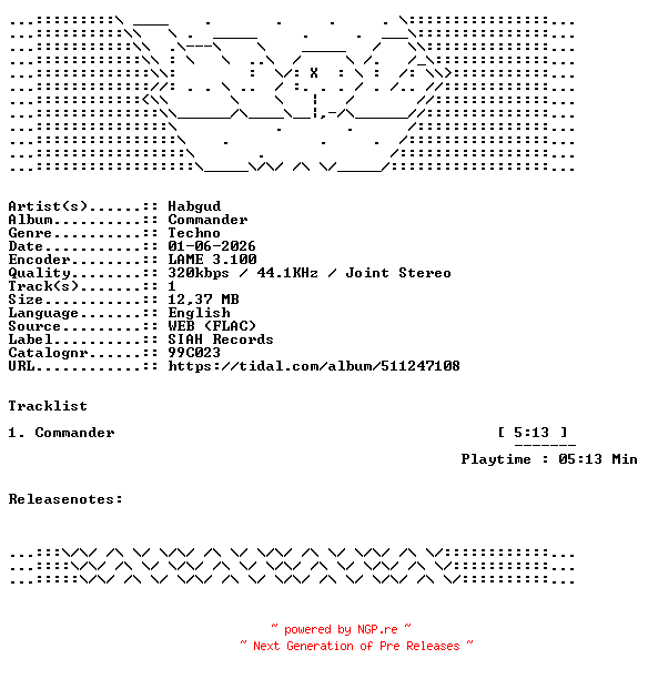 NFO for the release Habgud-Commander-99C023-SINGLE-WEB-2026-WAV by WAV