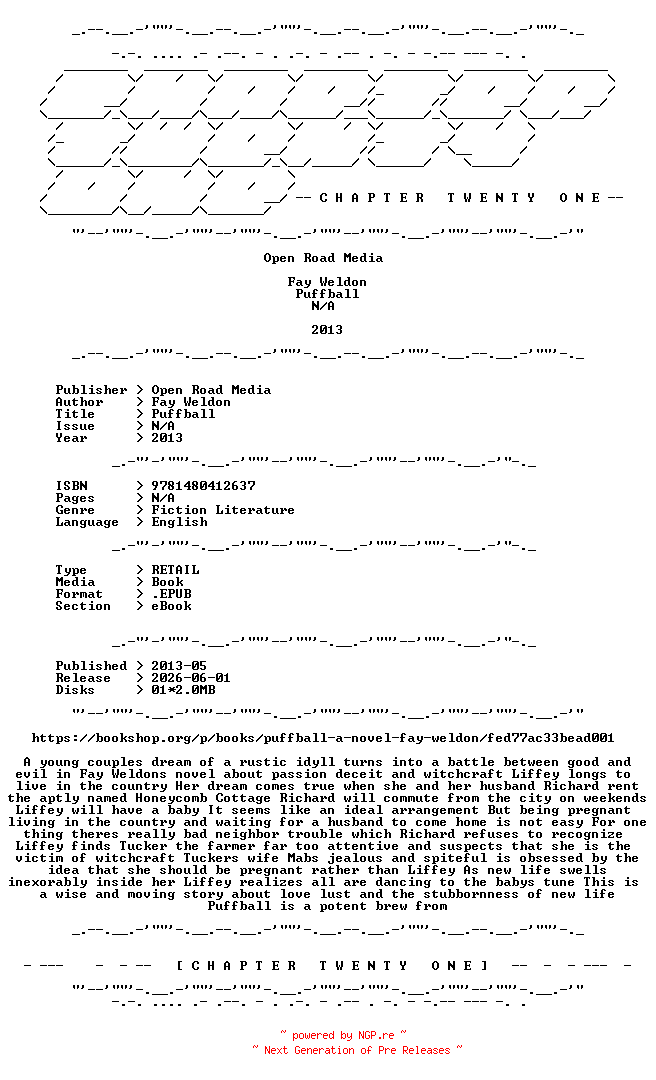 NFO for the release Fay.Weldon.-.Puffball.2013.RETAIL.EPUB.eBook-CTO by CTO
