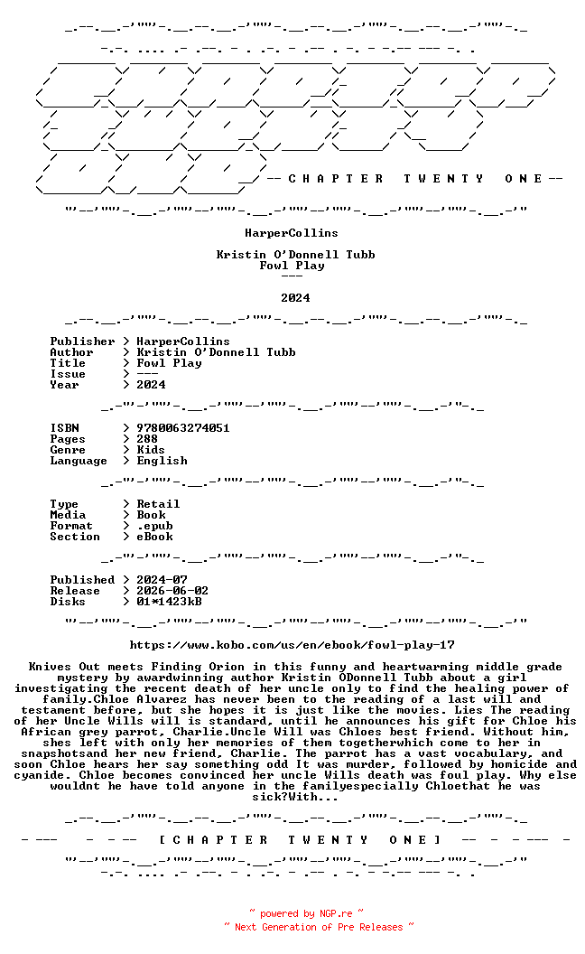 NFO for the release Kristin.ODonnell.Tubb.-.Fowl.Play.2024.RETAIL.EPUB.eBook-CTO by CTO