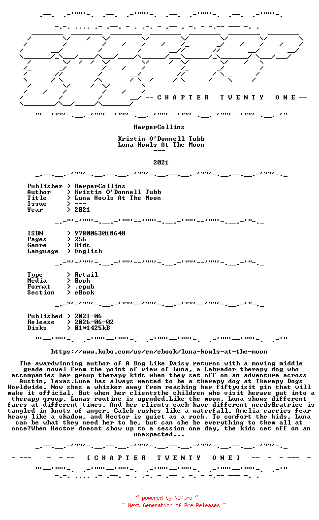 NFO for the release Kristin.ODonnell.Tubb.-.Luna.Howls.At.The.Moon.2021.RETAIL.EPUB.eBook-CTO by CTO