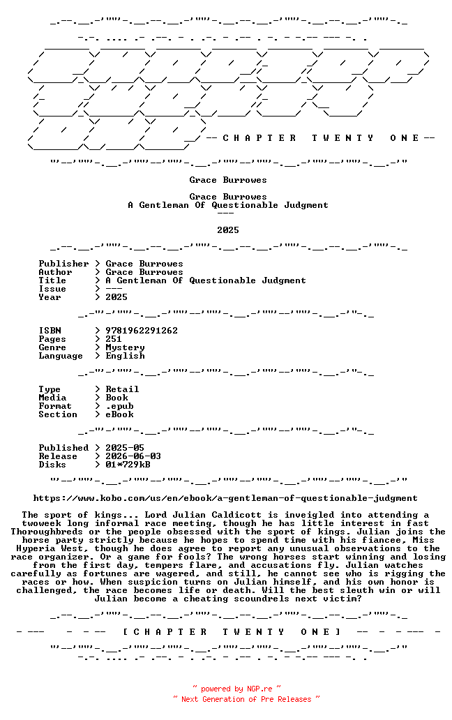 NFO for the release Grace.Burrowes.-.A.Gentleman.Of.Questionable.Judgment.2025.RETAIL.EPUB.eBook-CTO by CTO
