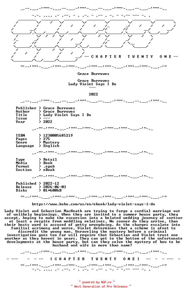 NFO for the release Grace.Burrowes.-.Lady.Violet.Says.I.Do.2022.RETAIL.EPUB.eBook-CTO by CTO