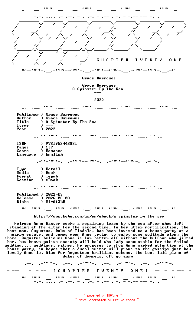 NFO for the release Grace.Burrowes.-.A.Spinster.By.The.Sea.2022.RETAIL.EPUB.eBook-CTO by CTO