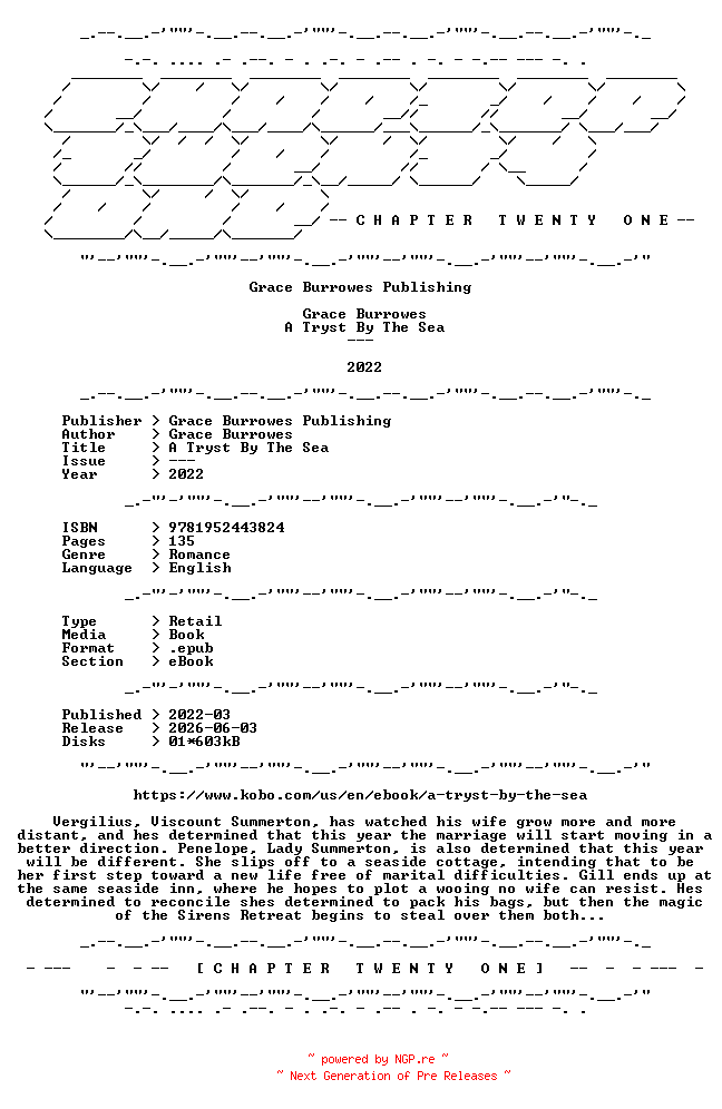 NFO for the release Grace.Burrowes.-.A.Tryst.By.The.Sea.2022.RETAIL.EPUB.eBook-CTO by CTO