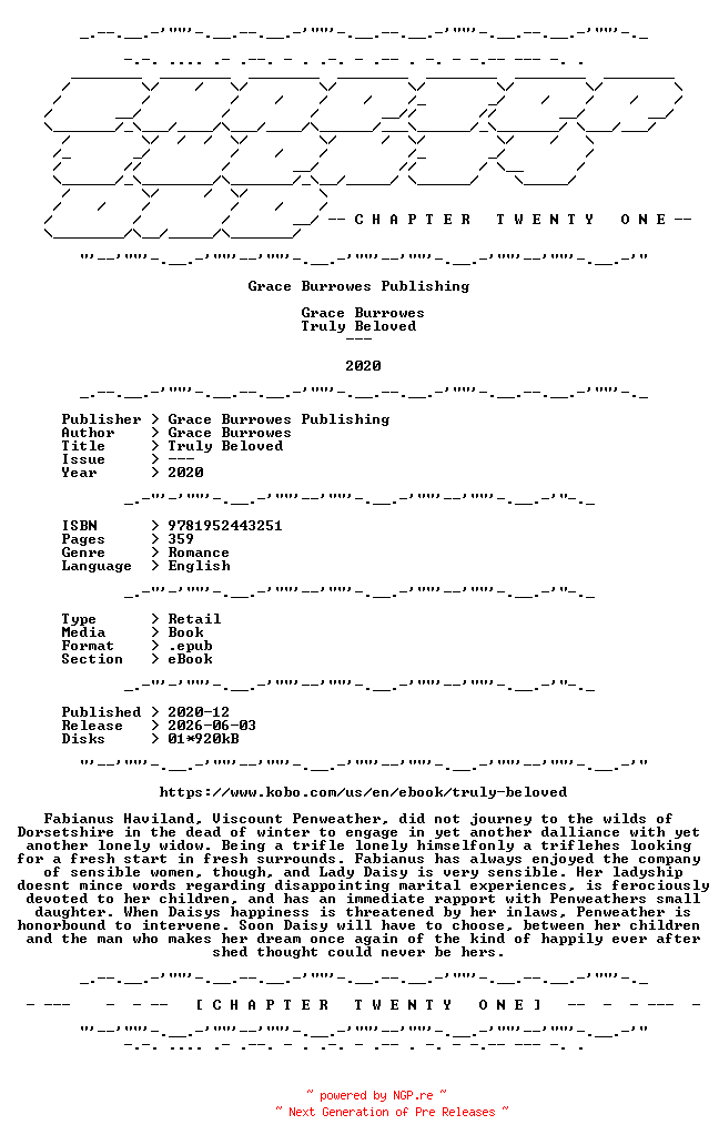 NFO for the release Grace.Burrowes.-.Truly.Beloved.2020.RETAIL.EPUB.eBook-CTO by CTO