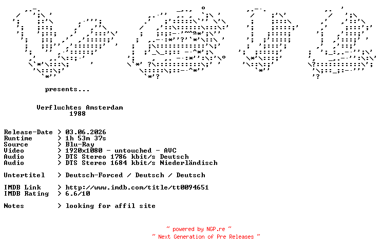 NFO for the release Verfluchtes.Amsterdam.1988.German.DL.1080p.BluRay.AVC-VEiL by VEiL