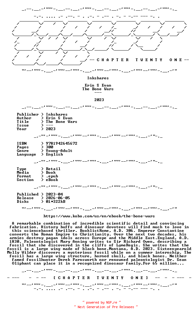 NFO for the release Erin.S.Evan.-.The.Bone.Wars.2023.RETAIL.EPUB.eBook-CTO by CTO
