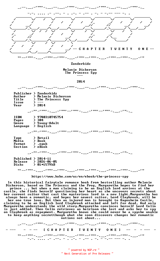 NFO for the release Melanie.Dickerson.-.The.Princess.Spy.2014.RETAIL.EPUB.eBook-CTO by CTO