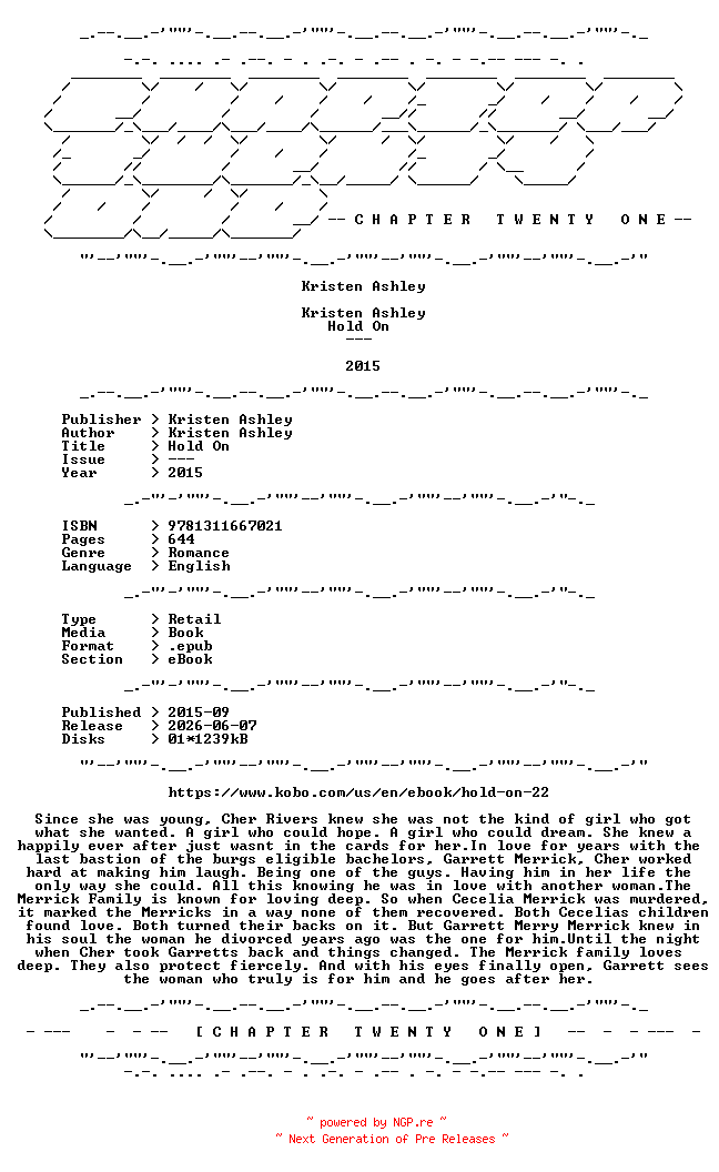 NFO for the release Kristen.Ashley.-.Hold.On.2015.RETAIL.EPUB.eBook-CTO by CTO