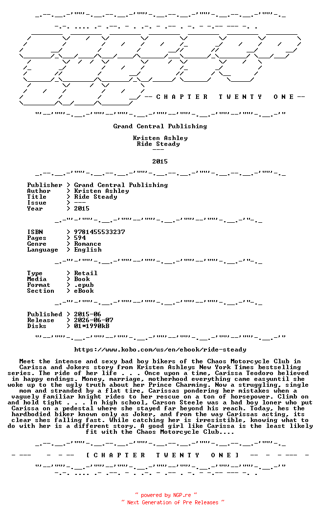 NFO for the release Kristen.Ashley.-.Ride.Steady.2015.RETAIL.EPUB.eBook-CTO by CTO