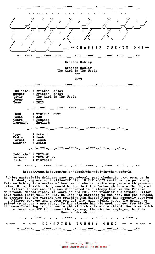 NFO for the release Kristen.Ashley.-.The.Girl.In.The.Woods.2023.RETAIL.EPUB.eBook-CTO by CTO