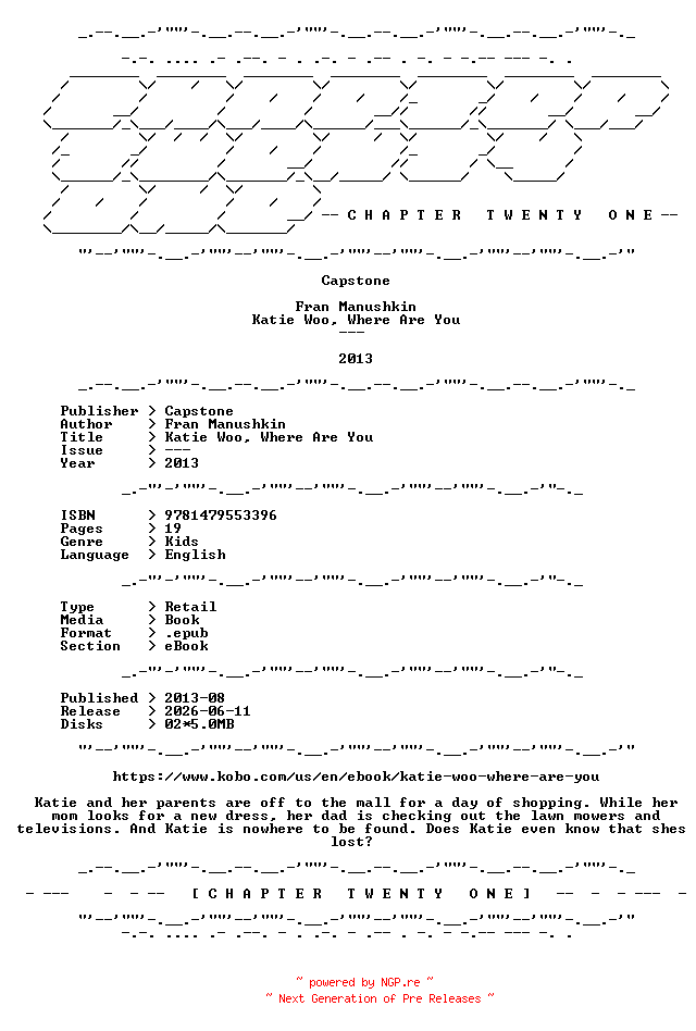 NFO for the release Fran.Manushkin.-.Katie.Woo.Where.Are.You.2013.RETAIL.EPUB.eBook-CTO by CTO