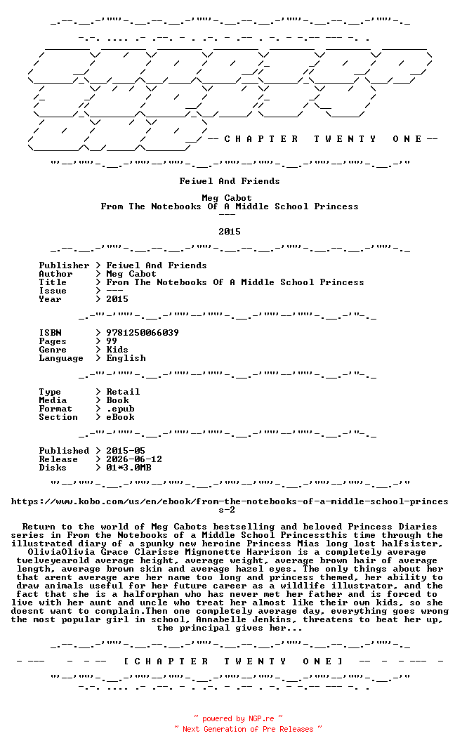 NFO for the release Meg.Cabot.-.From.The.Notebooks.Of.A.Middle.School.Princess.2015.RETAIL.EPUB.eBook-CTO by CTO