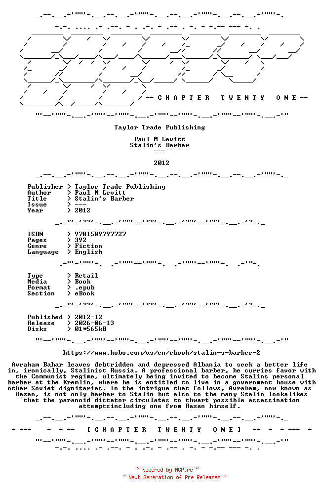 NFO for the release Paul.M.Levitt.-.Stalins.Barber.2012.RETAIL.EPUB.eBook-CTO by CTO