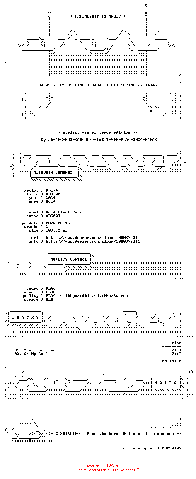 NFO for the release Dylab-ABC-003-(ABC003)-16BIT-WEB-FLAC-2024-BABAS by BABAS