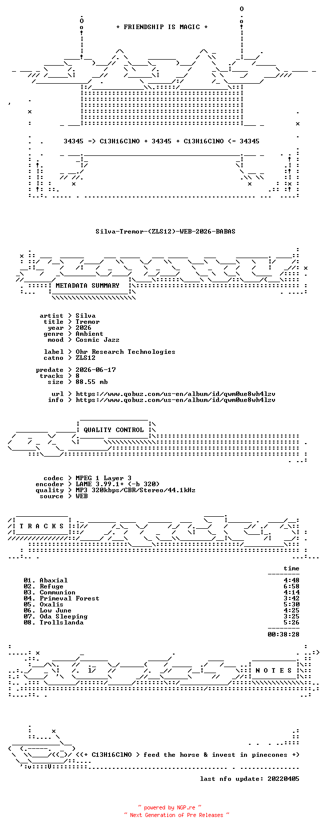 NFO for the release Silva-Tremor-(ZLS12)-WEB-2026-BABAS by BABAS