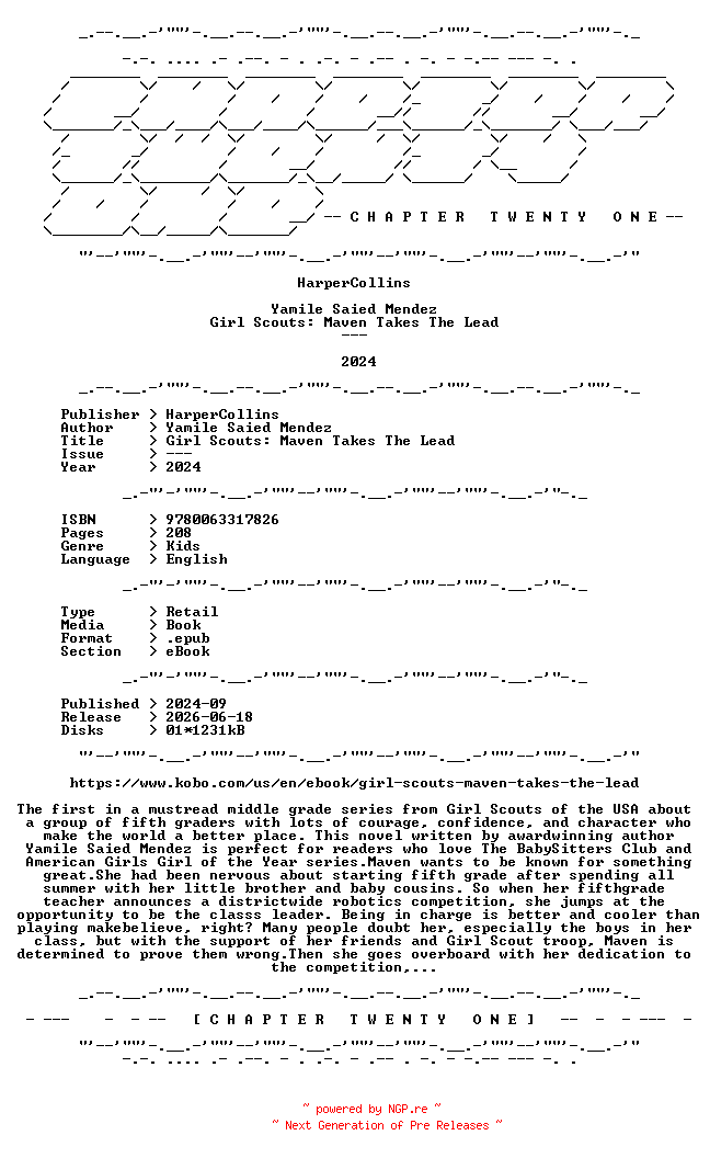NFO for the release Yamile.Saied.Mendez.-.Girl.Scouts.Maven.Takes.The.Lead.2024.RETAIL.EPUB.eBook-CTO by CTO