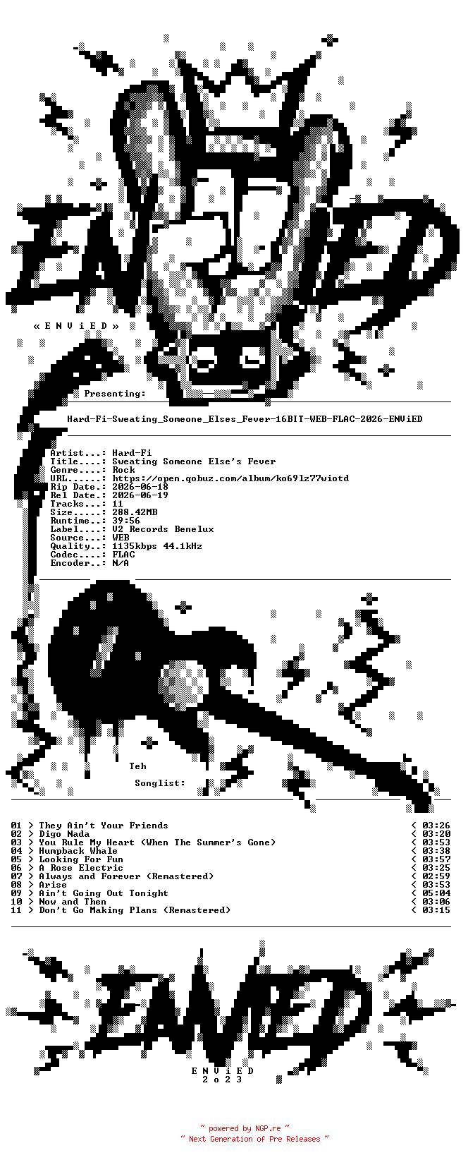 NFO for the release Hard-Fi-Sweating_Someone_Elses_Fever-16BIT-WEB-FLAC-2026-ENViED by ENViED