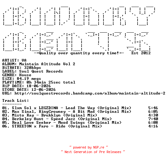 NFO for the release VA-Maintain_Altitude_Vol_2-(SQR022)-WEB-2026-BB by BB