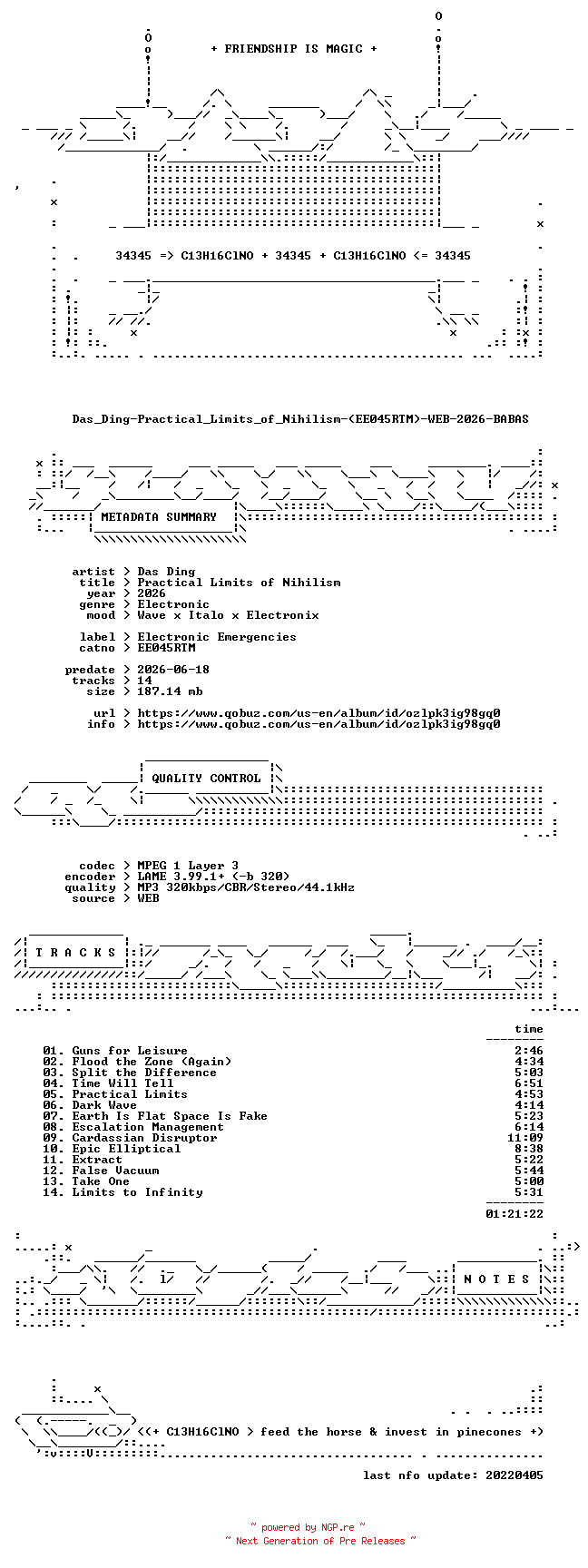 NFO for the release Das_Ding-Practical_Limits_of_Nihilism-(EE045RTM)-WEB-2026-BABAS by BABAS
