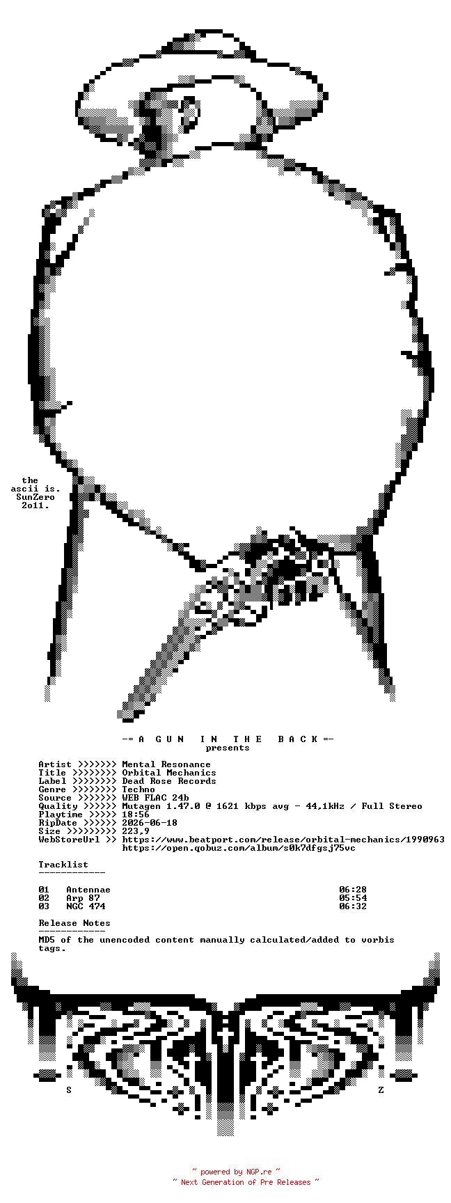 NFO for the release Mental_Resonance-Orbital_Mechanics-(DR002)-24BIT-WEB-FLAC-2017-AGITB by AGITB