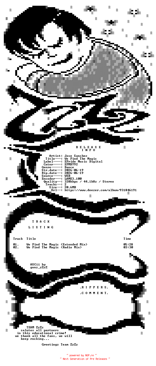 NFO for the release Jose_Sanchez_-_We_Find_The_Magic-(EPMD792)-WEB-2026-ZzZz by ZzZz