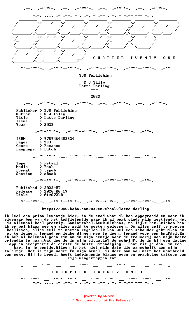 NFO for the release S.J.Tilly.-.Latte.Darling.2023.DUTCH.RETAIL.EPUB.eBook-CTO by CTO