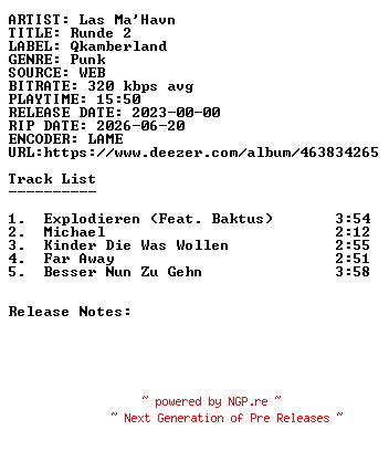 NFO for the release Las_Mahavn-Runde_2-WEB-DE-2023-SDR by SDR