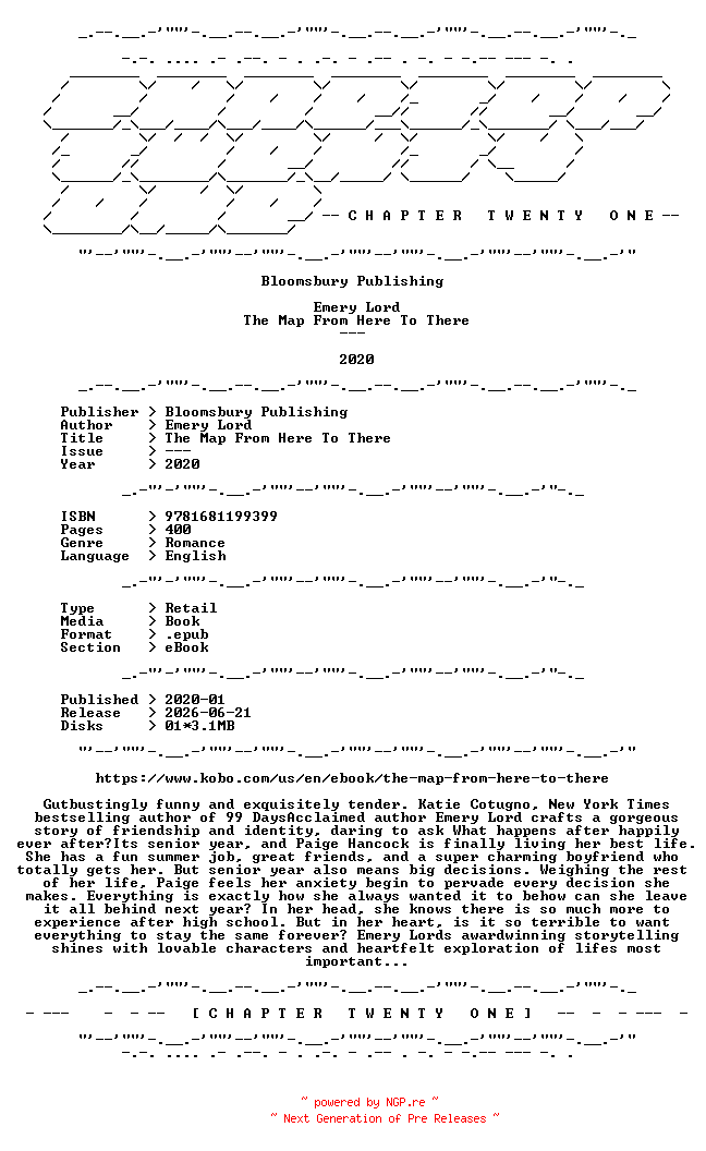 NFO for the release Emery.Lord.-.The.Map.From.Here.To.There.2020.RETAIL.EPUB.eBook-CTO by CTO