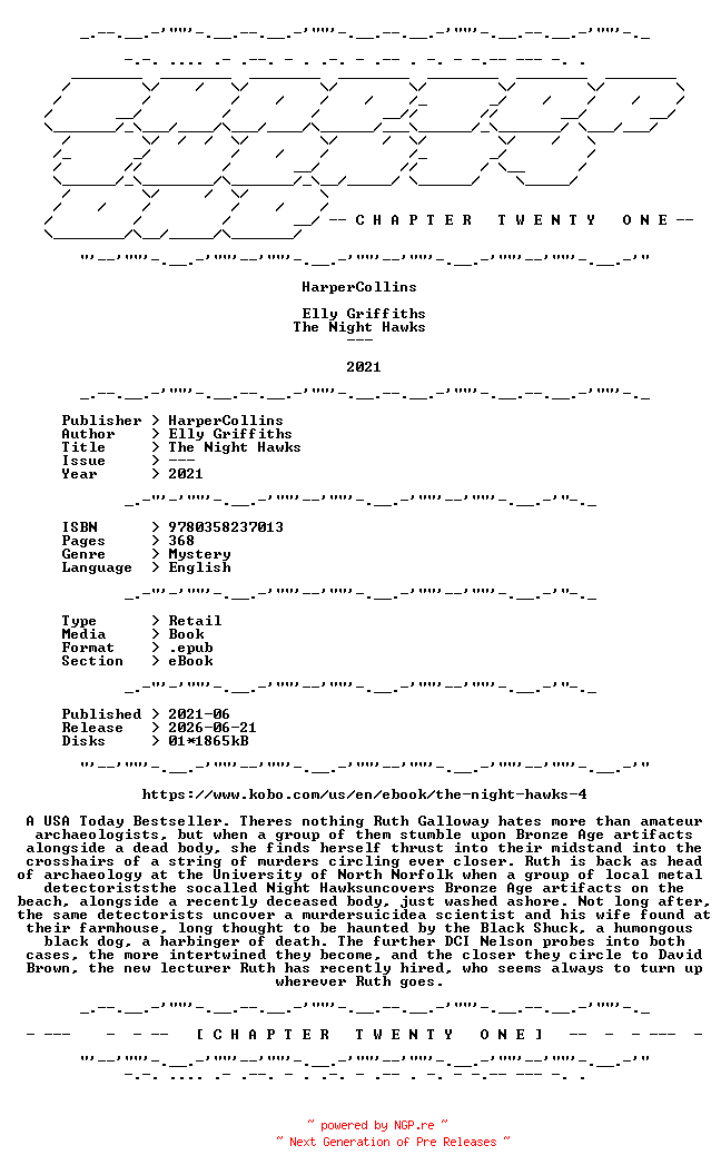 NFO for the release Elly.Griffiths.-.The.Night.Hawks.2021.RETAIL.EPUB.eBook-CTO by CTO