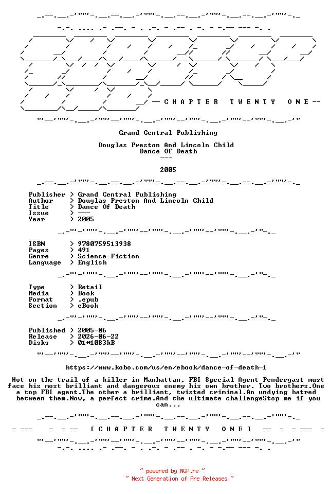 NFO for the release Douglas.Preston.And.Lincoln.Child.-.Dance.Of.Death.2005.RETAIL.EPUB.eBook-CTO by CTO