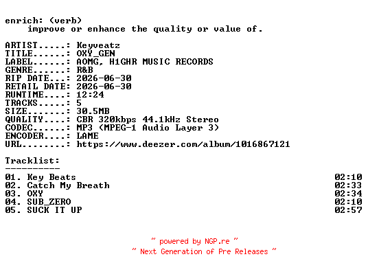 NFO for the release Keyveatz-OXY_GEN-EP-WEB-KR-2026-ENRiCH by ENRiCH