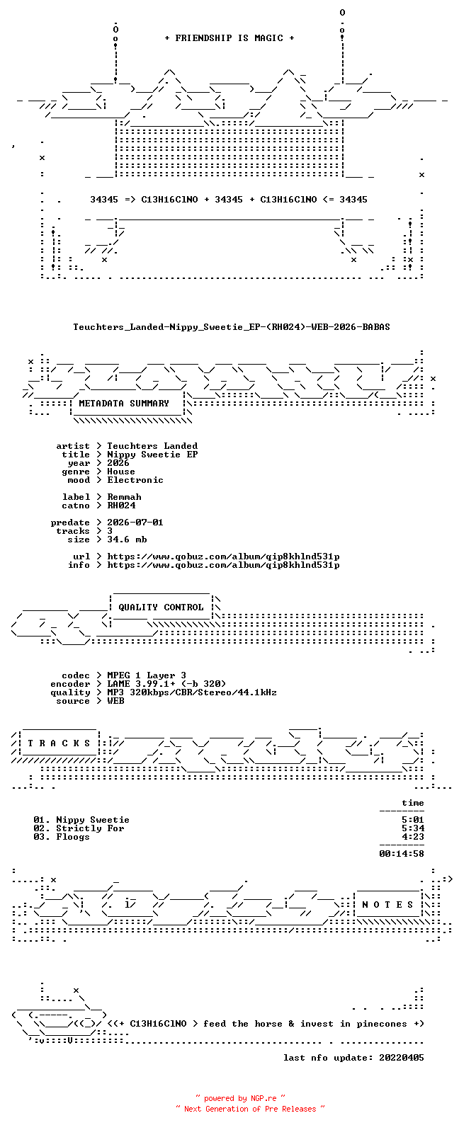 NFO for the release Teuchters_Landed-Nippy_Sweetie_EP-(RH024)-WEB-2026-BABAS by BABAS
