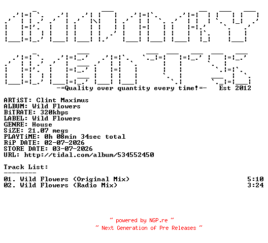 NFO for the release Clint_Maximus-Wild_Flowers-(REEL25-004)-WEB-2026-BB by BB