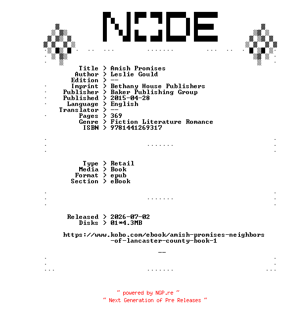 NFO for the release Leslie.Gould.Amish.Promises.2015.RETAiL.EPUB.eBook-NODE by NODE