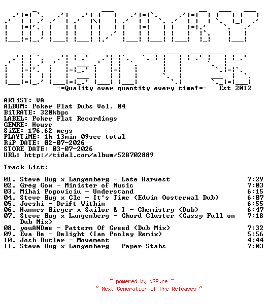 NFO for the release VA-Poker_Flat_Dubs_Vol._04-(PFRDD55)-WEB-2026-BB by BB