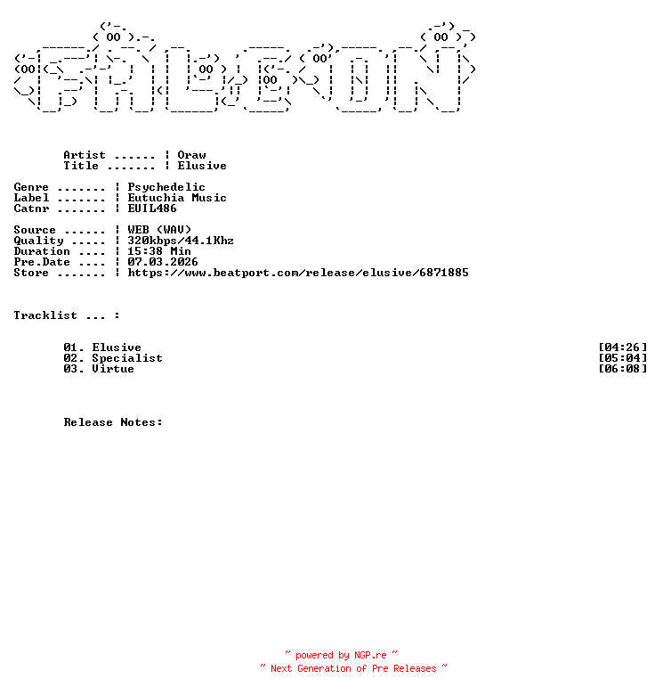 NFO for the release Oraw-Elusive-(EUIL486)-WEB-2026-FALCON by FALCON