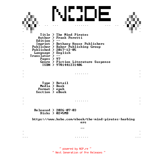NFO for the release Frank.Peretti.The.Mind.Pirates.2017.RETAiL.EPUB.eBook-NODE by NODE