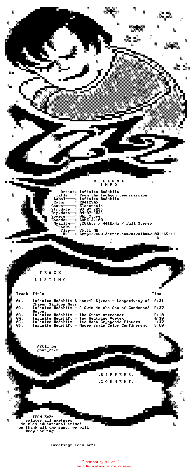 NFO for the release Infinite_Redshift_-_From_The_Tachyon_transmission-(RU412545)-WEB-2026-ZzZz by ZzZz
