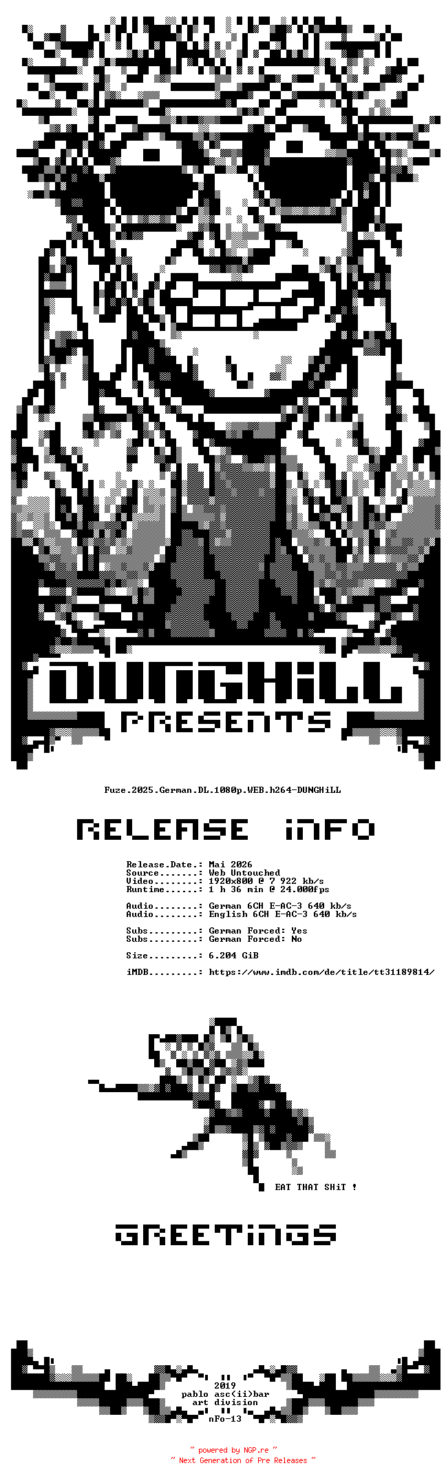 NFO for the release Fuze.2025.German.DL.1080p.WEB.h264-DUNGHiLL by DUNGHiLL