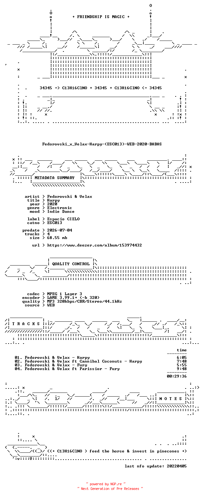 NFO for the release Fedorovski_x_Velax-Harpy-(ESC013)-WEB-2020-BABAS by BABAS