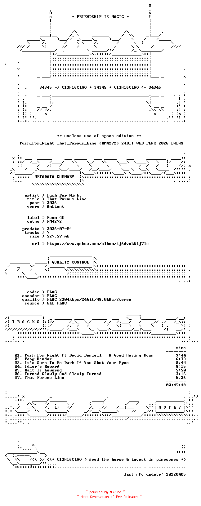 NFO for the release Push_For_Night-That_Porous_Line-(RM4272)-24BIT-WEB-FLAC-2026-BABAS by BABAS