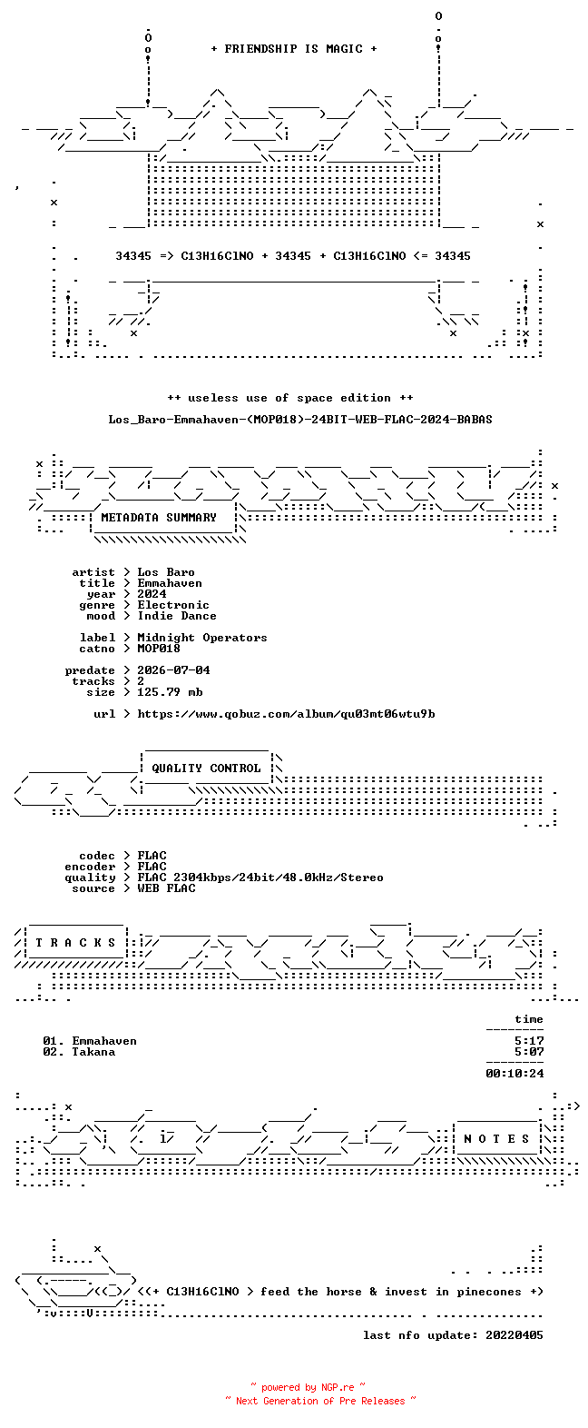 NFO for the release Los_Baro-Emmahaven-(MOP018)-24BIT-WEB-FLAC-2024-BABAS by BABAS